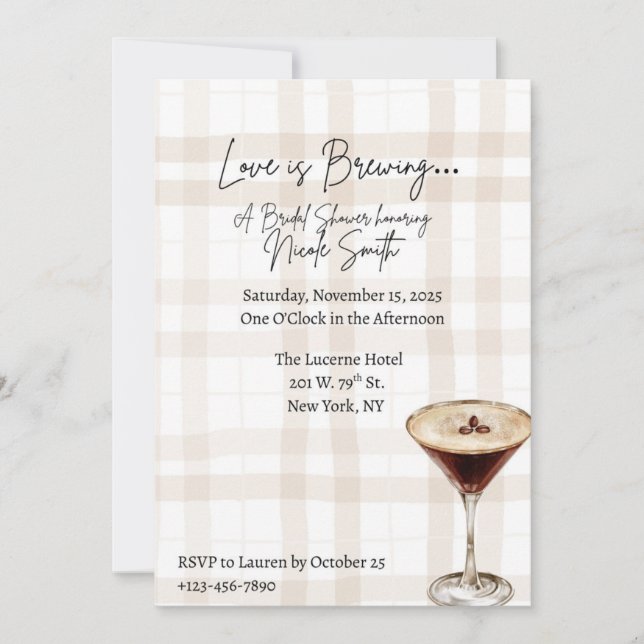 Convites Love is Brewing Bridal Shower Invitation (Frente)