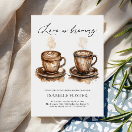 Convites Love is Brewing Coffee Rustic Bridal Shower