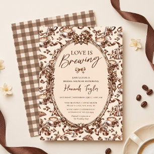 Convites Love Is Brewing Coquette Coffee Chá de Noiva