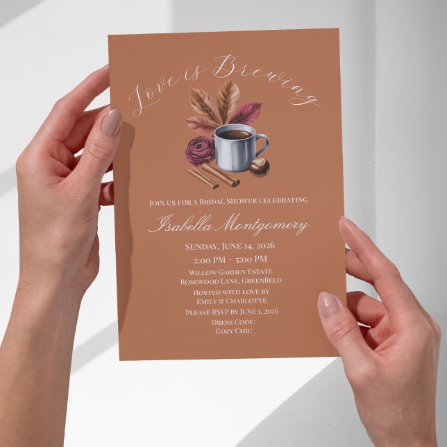 Convites Love Is Brewing Cozy Rustic Coffee Bridal Shower (Love Is Brewing Cozy Rustic Coffee Bridal Shower Invitations
)