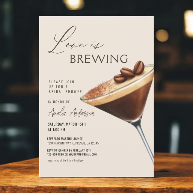Convites Love is Brewing Espresso Martini Bridal Shower (Criador carregado)