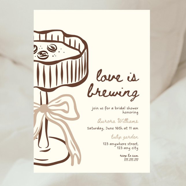 Convites Love Is Brewing Invitation, Love Is Brewing Bridal (Criador carregado)