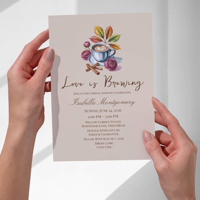 Convites Love Is Brewing Rustic Coffee Bridal Shower (Love Is Brewing Rustic Coffee Bridal Shower Invitations
)