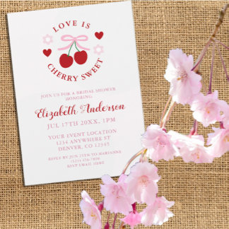 Convites Love Is Cherry Sweet Bridal Shower