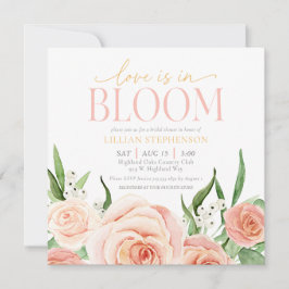 Convites Love Is In Bloom Blush Pink Floral Bridal Shower