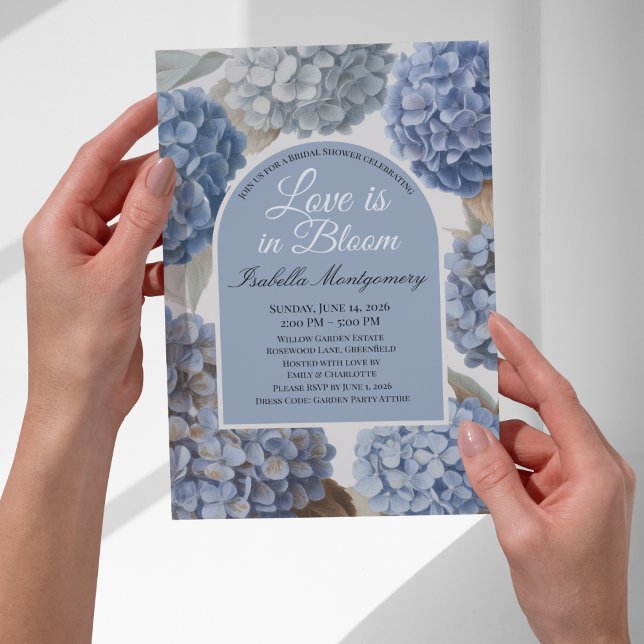 Convites Love Is in Bloom Classic Blue Hydrangea (Love Is in Bloom Classic Blue Hydrangea Invitations
)