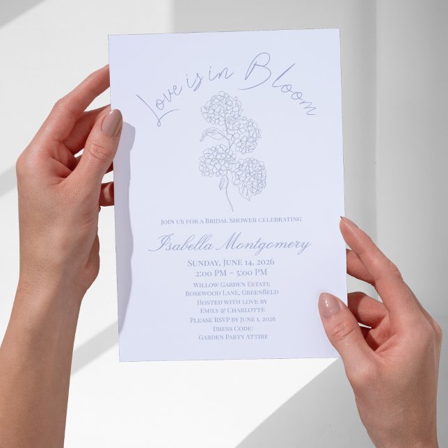 Convites Love Is in Bloom Soft Line Art Hydrangea (Love Is in Bloom Soft Line Art Hydrangea Invitations
)