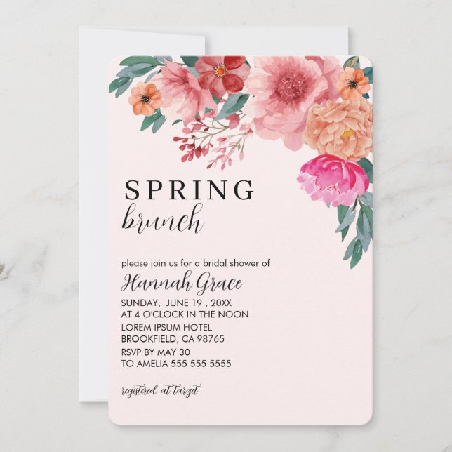 Convites Love is in bloom spring floral Bridal Shower (Frente)