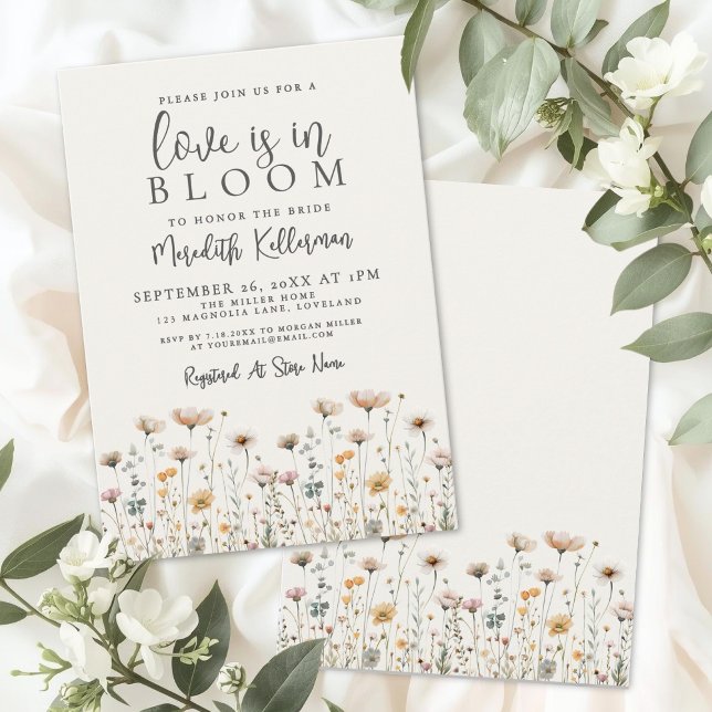 Convites Love Is In Bloom Wildflower Bridal Shower (Love Is In Bloom Wildflower Bridal Shower Invitation)