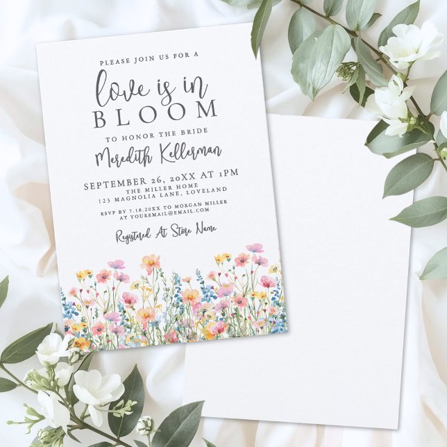 Convites Love Is In Bloom Wildflowers Bridal Shower (Love Is In Bloom Wildflowers Bridal Shower Invitation)