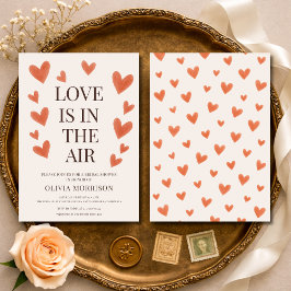 Convites Love Is in the Air Hearts Bridal Shower