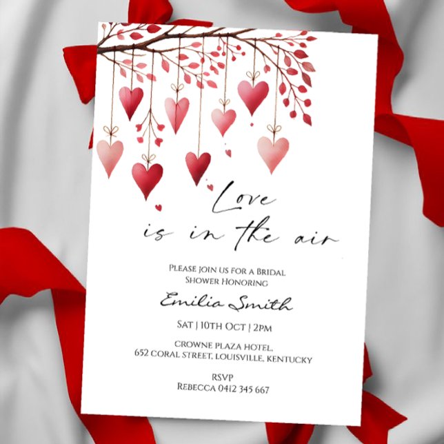 Convites  Love is in the air valentine's bridal shower   (Criador carregado)