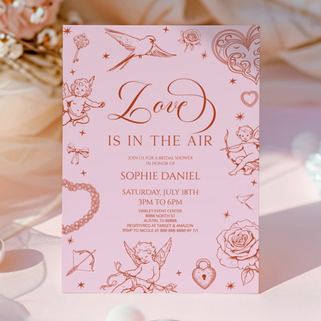 Convites Love Is In The Air Valentine's Day Bridal Shower (Criador carregado)