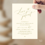 Convites “Love Is Patient” Wedding Change the date announce<br><div class="desc">Share your updated wedding plans with grace using this elegant wedding postponement announcement card. Featuring the heartfelt phrase “Love Is Patient” in flowing calligraphy paired with refined minimalist typography, this design offers a beautiful and thoughtful way to inform guests of your new celebration date. Perfect for couples who appreciate timeless,...</div>
