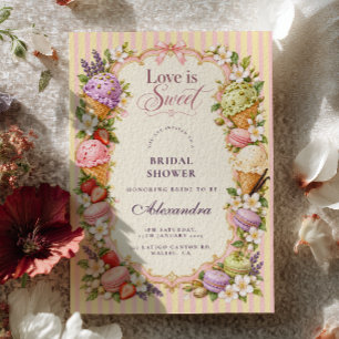 Convites Love Is Sweet Bridal Shower Gelato