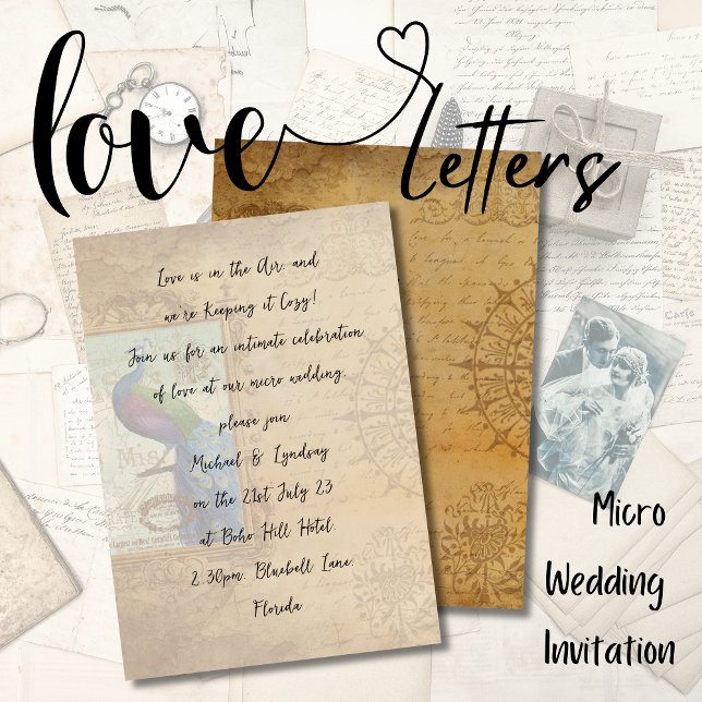 Convites Love Letters MICRO WEDDING (Criador carregado)