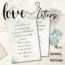 Convites Love Letters MICRO WEDDING Manuscrito