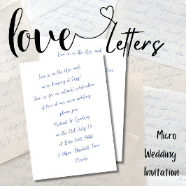Convites Love Letters MICRO WEDDING Tinta manuscrita
