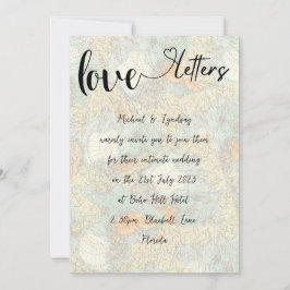 Convites Love Letters Vintage Map Boho Charm Micro Wed