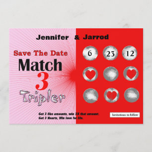 Convites Love Lotto Scratch Off Save the Date Announing