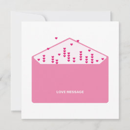 Convites Love Message Pink Hearts Minimalist Cute Funny  