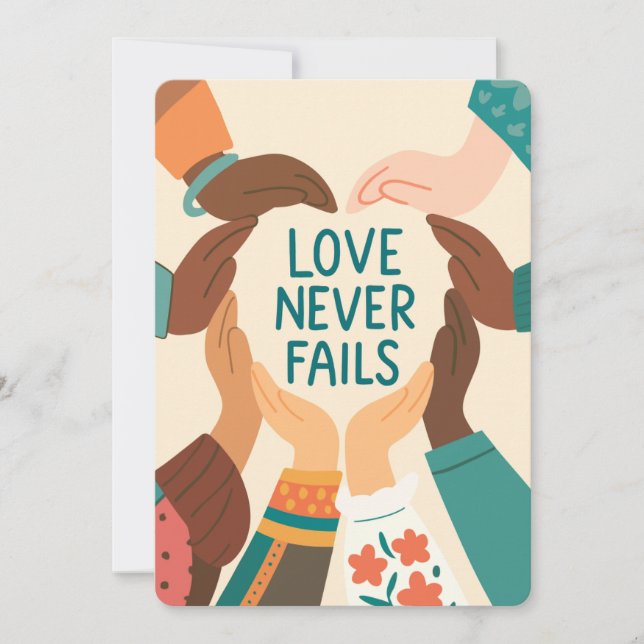Convites Love Never Fails (Frente)