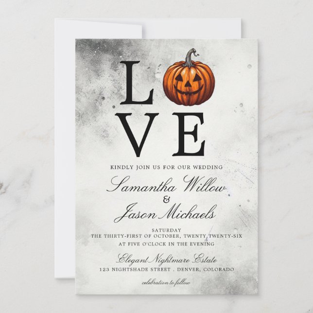 Convites Love Pumpkin Wedding (Frente)