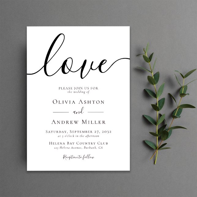 Convites Love Script Modern Wedding (Criador carregado)