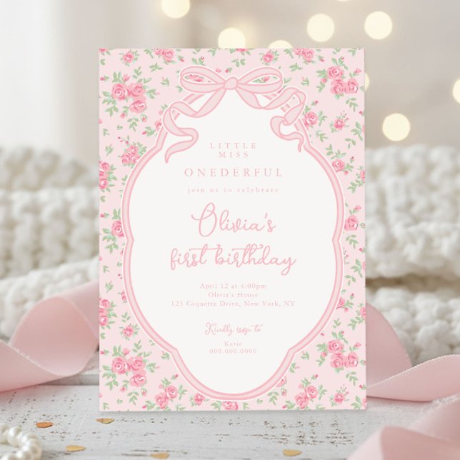Convites Love Shack Bow Little Miss Onederful 1st Birthday (Criador carregado)