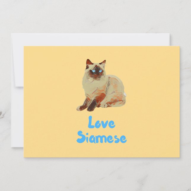 Convites Love Siamese Cats (Frente)