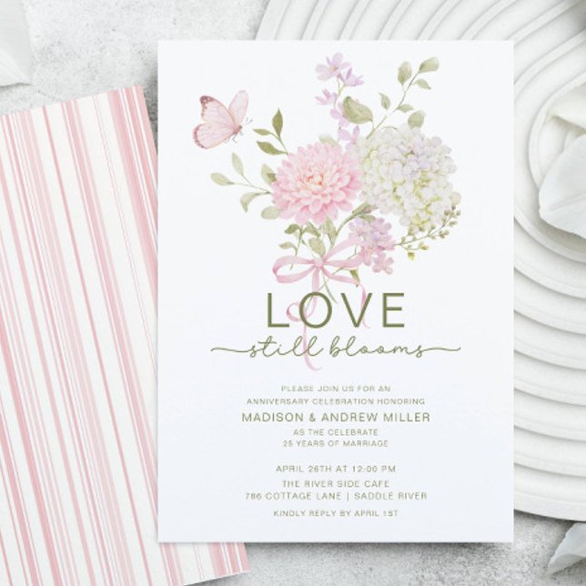 Convites Love Still Blooms Anniversary Invitation (Criador carregado)