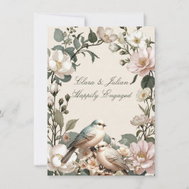 Convites LoveBird Floral Engagement Party Invitation