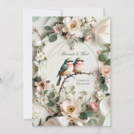 Convites LoveBird Floral Engagement Party Invitation