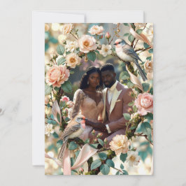 Convites LoveBird Floral Photo Engagement Announcement