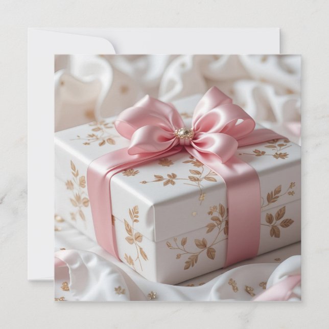 Convites lovely silk pink gift box (Frente)