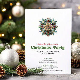 Convites Lovely Victorian Christmas snowflake party invite