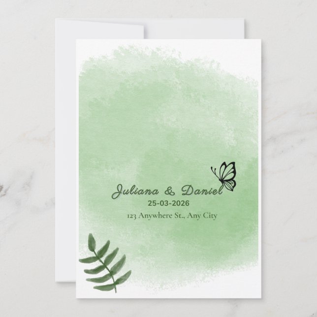 Convites lovely wedding invitation (Verso)