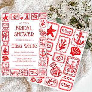 Convites LoveNotes from Sea Chá de panela Modern CUSTOM