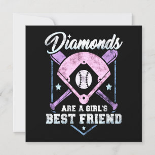 Convites Lover de basebol  Diaminds é a melhor amiga de um