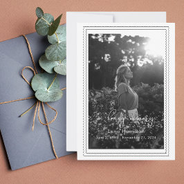 Convites Loving Memory Script Frame Photo Funeral Program