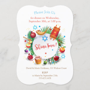 Convites L'Shana Tovah! Rosh Hashanah Ano Novo Judaico