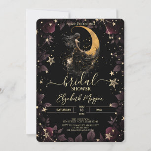 Convites Lua Celestial,Menina,Estrelas Flores Chá de Noiva