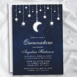 Convites Lua Celestial Stars String Luzes Quinceanera