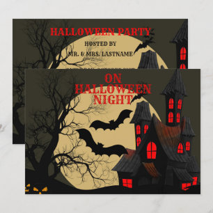 Convites Lua Cheia do Casal Vermelho Negro Halloween