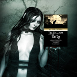 Convites Lua de Fantasia Gótica do Festa das Bruxas