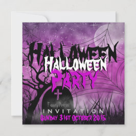 Convites Lua de Halloween+Aranha Pink+Black Invation
