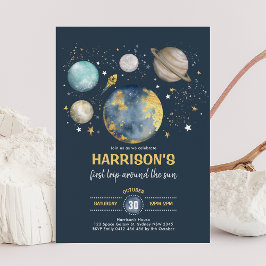 Convites Lua do Espaço Exterior Estrelas Percorrendo Sol An