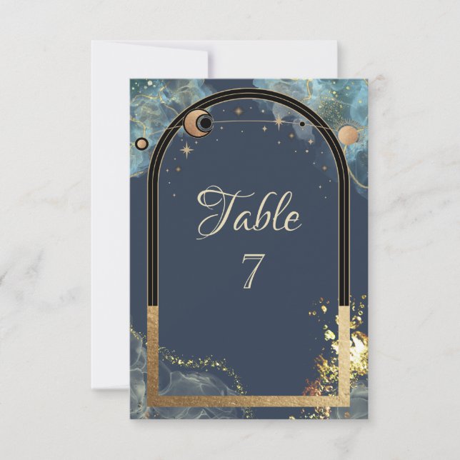 Convites Lua Dourada Celestial do Sol Dourado (Frente)