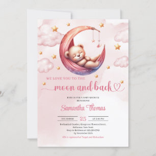 Convites Lua e chá de fraldas de ursinho