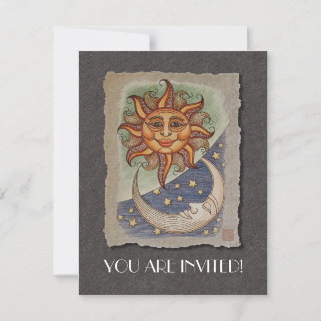 Convites Lua e estrelas (Frente)